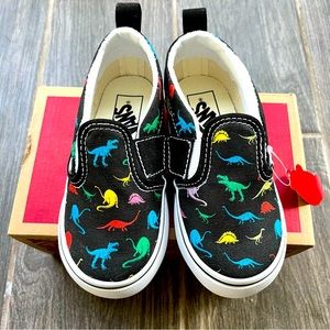 VANS Slip-On V Dino Multi True White Toddlers